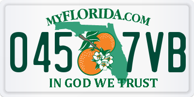 FL license plate 0457VB