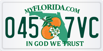 FL license plate 0457VC