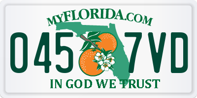 FL license plate 0457VD