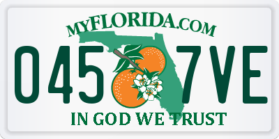 FL license plate 0457VE
