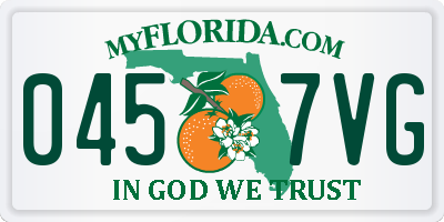 FL license plate 0457VG