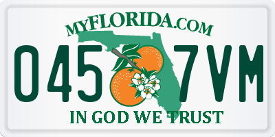 FL license plate 0457VM
