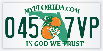 FL license plate 0457VP