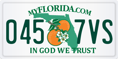 FL license plate 0457VS