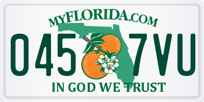 FL license plate 0457VU