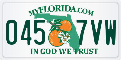 FL license plate 0457VW