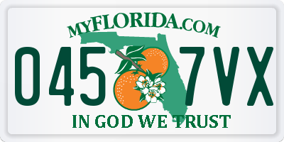 FL license plate 0457VX