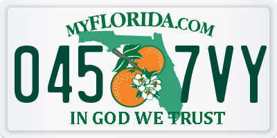 FL license plate 0457VY