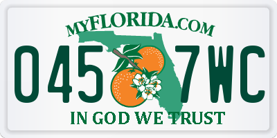 FL license plate 0457WC