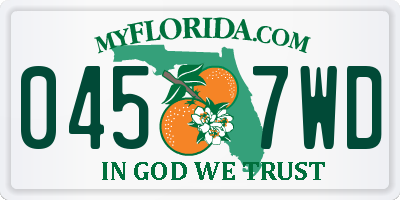 FL license plate 0457WD