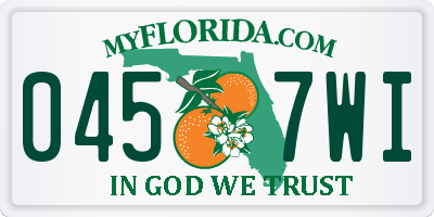 FL license plate 0457WI