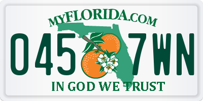 FL license plate 0457WN