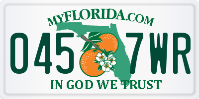 FL license plate 0457WR