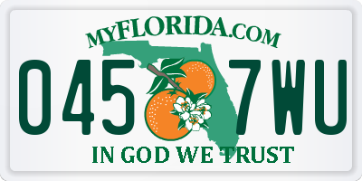 FL license plate 0457WU