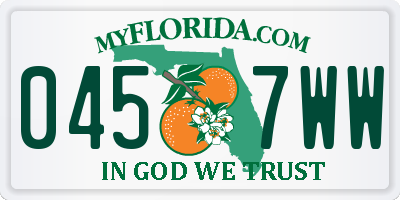FL license plate 0457WW
