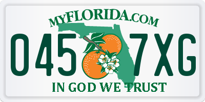 FL license plate 0457XG