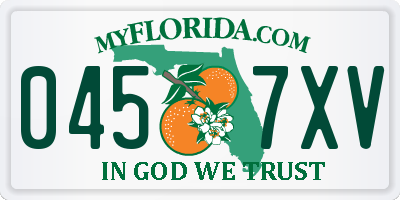 FL license plate 0457XV