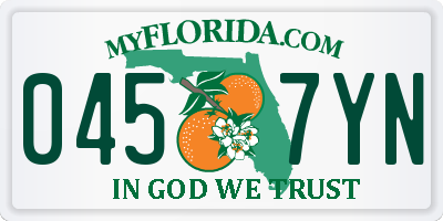 FL license plate 0457YN