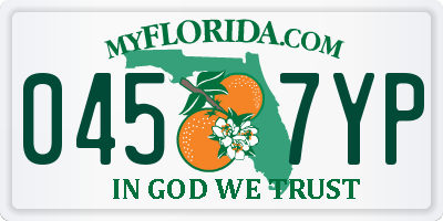 FL license plate 0457YP