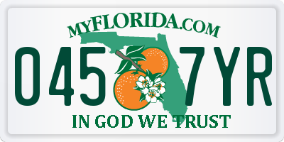 FL license plate 0457YR