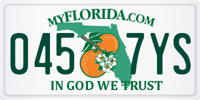 FL license plate 0457YS