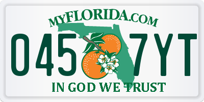 FL license plate 0457YT