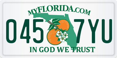 FL license plate 0457YU