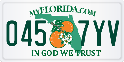 FL license plate 0457YV