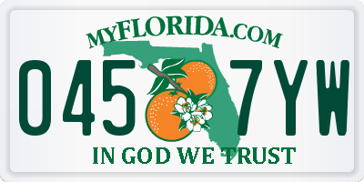 FL license plate 0457YW