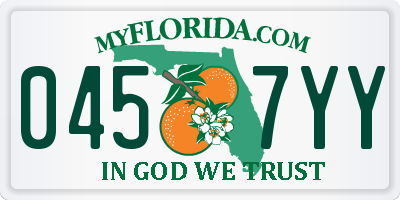 FL license plate 0457YY