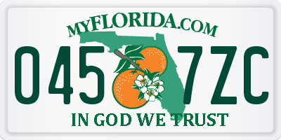 FL license plate 0457ZC