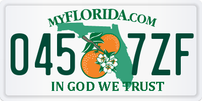 FL license plate 0457ZF