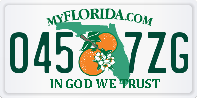 FL license plate 0457ZG