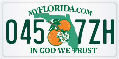 FL license plate 0457ZH