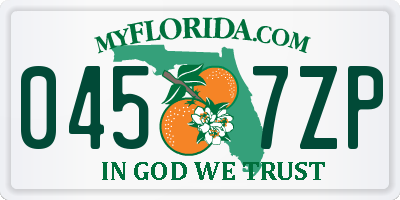 FL license plate 0457ZP