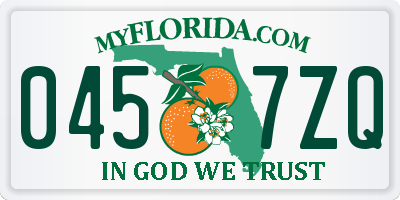 FL license plate 0457ZQ