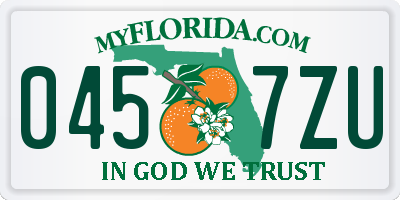 FL license plate 0457ZU