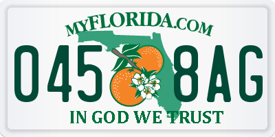 FL license plate 0458AG