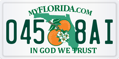 FL license plate 0458AI