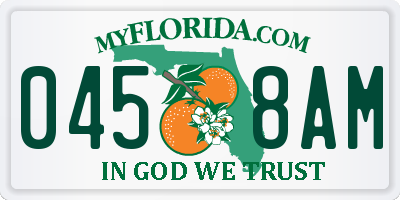 FL license plate 0458AM
