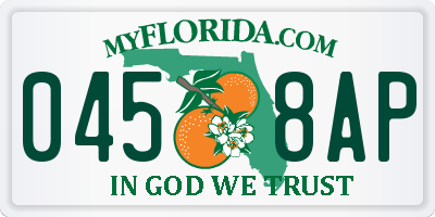 FL license plate 0458AP