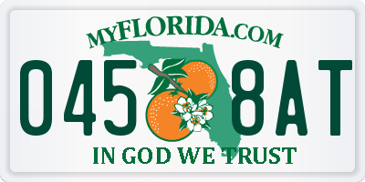 FL license plate 0458AT