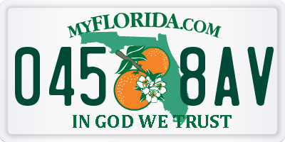 FL license plate 0458AV