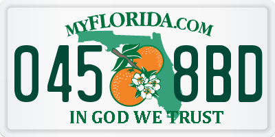 FL license plate 0458BD