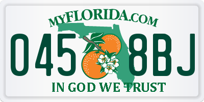 FL license plate 0458BJ