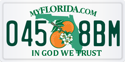 FL license plate 0458BM