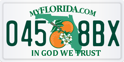 FL license plate 0458BX