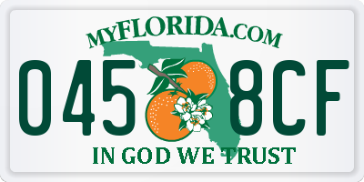FL license plate 0458CF