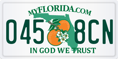 FL license plate 0458CN