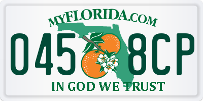 FL license plate 0458CP